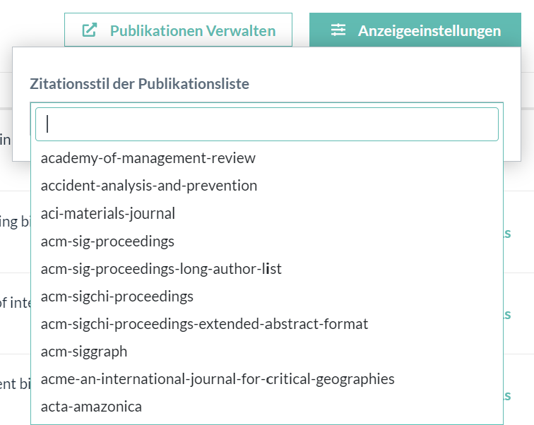 View Settings to change citation style